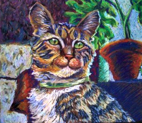 Portrait of Mars oil pastel by Nanne (Nan) Barkdull